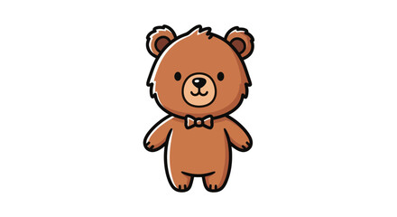 Fototapeta premium Cartoon brown bear character illustration