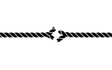 Broken rope illustration on white background © MdSojib