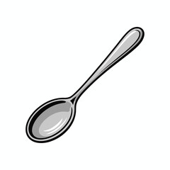 Silver spoon illustration on white background