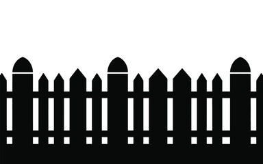 Black silhouette of a fence against white background