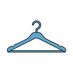 Blue clothes hanger on white background