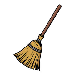 Broom on white background