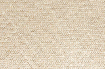 Fototapeta premium Reed weaving mat texture background with vintage style.