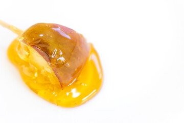 手作りのりんご飴（白バック、コピースペース）1個