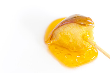 手作りのりんご飴（白バック、コピースペース）1個