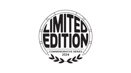 Obraz premium Limited Edition Stamp in Vintage Distressed Style with Black Ink on White Background for Exclusive Products