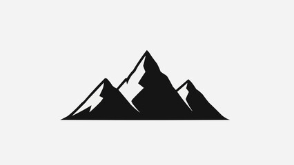 Stylized Silhouette of Jagged Mountain Peaks Against a White Background.