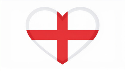England Heart Vector Illustration with St George&rsquo;s Cross Flag