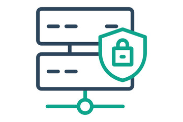 Data security icon. line icon style. icon related to technology. IT support elements vector illustration