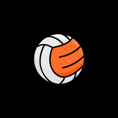 volleyball ball on black background