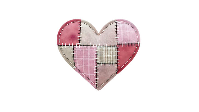Patchwork Heart with Stitched Seams