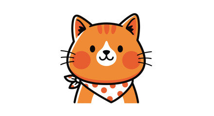 Obraz premium Cartoon cat illustration on white background