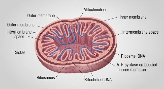 Detailed Illustration of a Mitochondrion Structure and Function.
