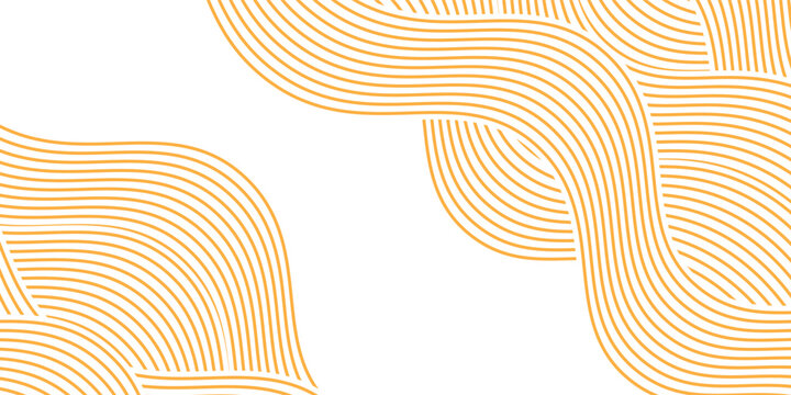 Yellow instant noodle, pasta and spaghetti texture with geometric wavy lines. Ramen, pasta vector pattern. Background abstract food illustration