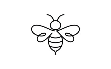 Minimalist Honey Bee Insect Line Art Illustration for Nature Logos