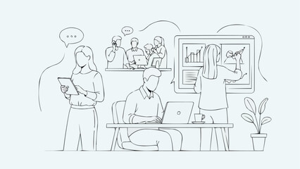 Team Collaboration in Modern Office Environment.