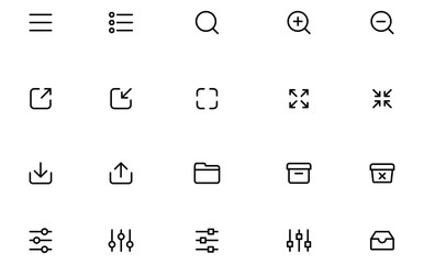 ホームページ、UI、ユーザーインターフェイスの編集可能なビジネスラインアイコン5