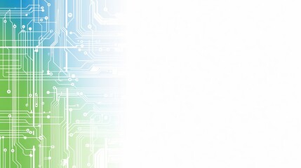 Abstract blue and green gradient circuit business presentation background
