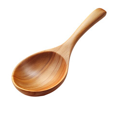 Realistic Wooden Spoon With Smooth Grain Texture Isolated On Transparent Background