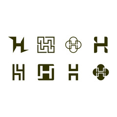Obraz premium bundle Letter H logo icon design