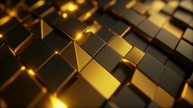 Abstract Black gold geometric background.