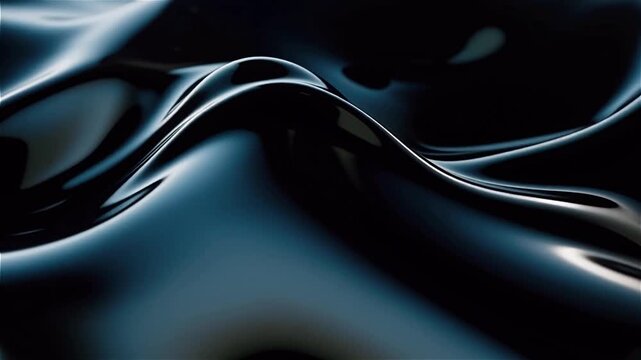Dark blue abstract liquid motion background, slow motion, 4K video footage