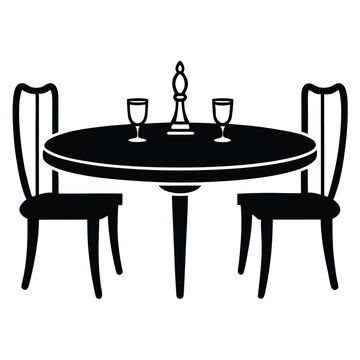 dining table vector icon on white background