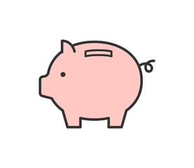 Obraz premium かわいい豚の貯金箱のイラスト ベクター