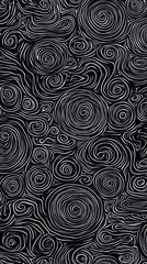 Mesmerizing black and white swirl pattern abstract art infinite optical illusion design.