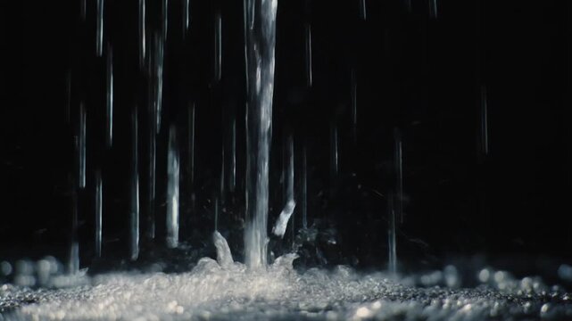 水が落ちる、滴る、漏れるイメージカット　シンプルな黒背景のショート動画