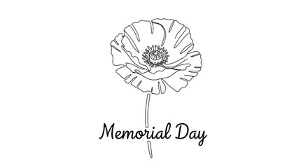 memorial day poppy flower illustration