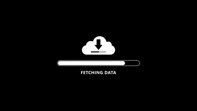 Cloud Data Download Progress Bar Animation Loading Fetching Information fetching data