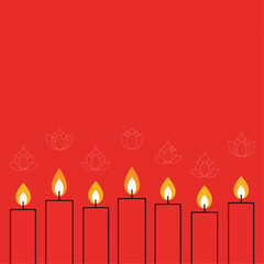Waisak vector illustration with candlelight lined up