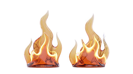 Two Abstract Glass Flames