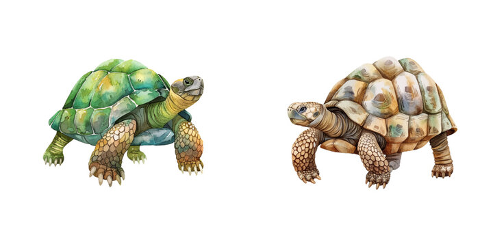 tortoise watercolor vector illustration