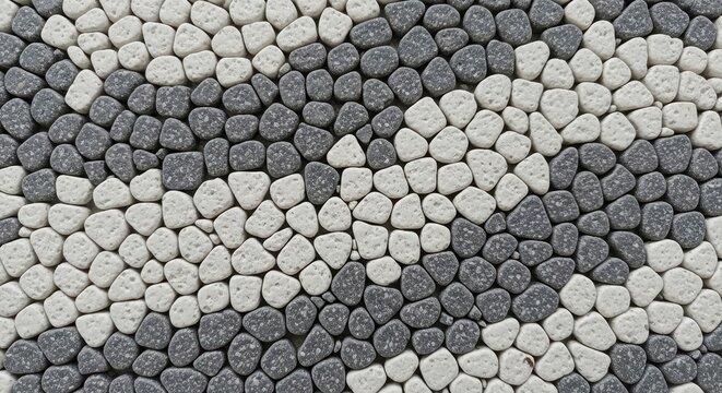 Abstract camouflage pattern of gray and white pebbles, seamless texture.