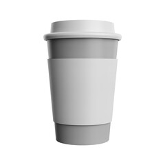 White disposable to-go coffee cup with lid in 3 D rendering disposable cup to-go cup white cup