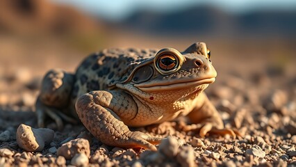 herpetology. Sonoran Desert Toad in its natural habitat, a detailed close-up of the amphibian. wildlife magazines, conservation campaigns, designed for eco-tourism storytelling, used by researchers.