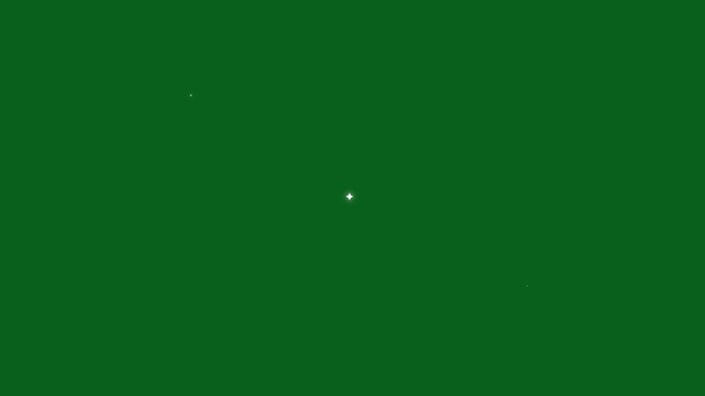 Twinkling sparkle stars animation featuring white cartoon flat vector doodles, glitter shimmer and blinking light effect, glowing star motion on green screen background for joyful 4K visuals