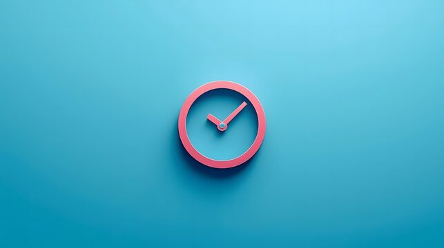 Neon clock in blue for modern technology and time concept on dark wall - Powered by Adobe