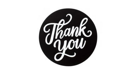 Chic thank you note on a black backdrop, AI, PNG
