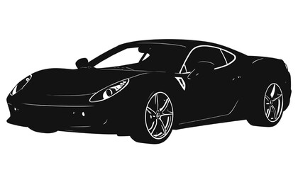 Obraz premium Modern Sports Car Side View Silhouette