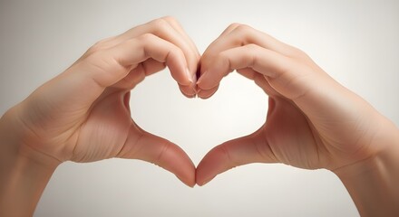 Obraz premium Hands forming a heart shape gesture of love and care.