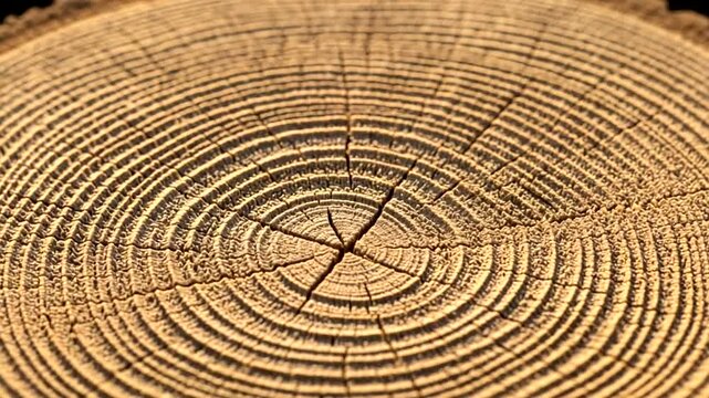 Close-up of tree rings revealing age and texture
