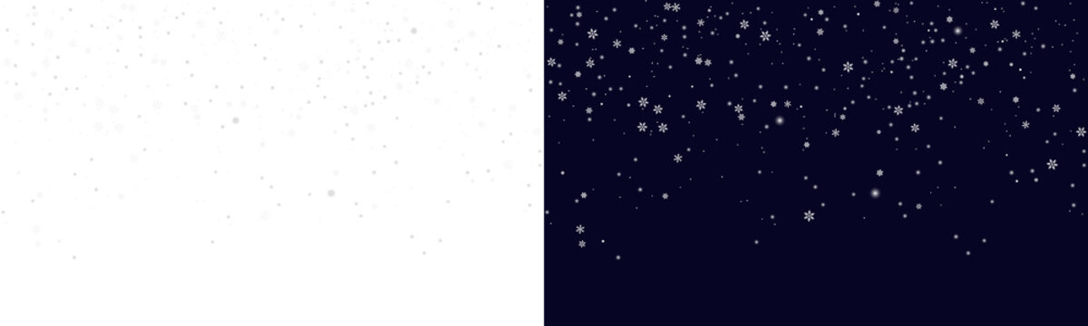 Realistic winter snowfall overlay on black background for professional snowing photo effects