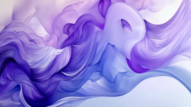 Mesmerizing fluid motion of violet and lavender waves in dynamic abstract flow