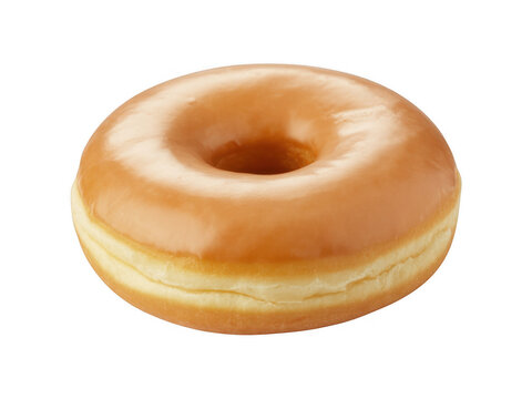 Glazed donut with brown sugar coating pastry isolated on a transparent background