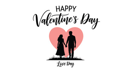 A romantic valentine s day scene depicting a couple silhouetted within a heart shape conveying love and affection