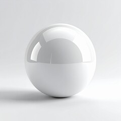 A High-Resolution, Photorealistic 3D Render of a Perfectly Spherical, Glossy White Ball on a Plain White Background with Subtle Shadows