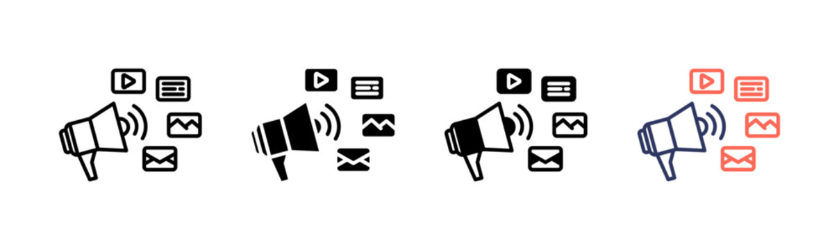 marketing icon set multiple style collection